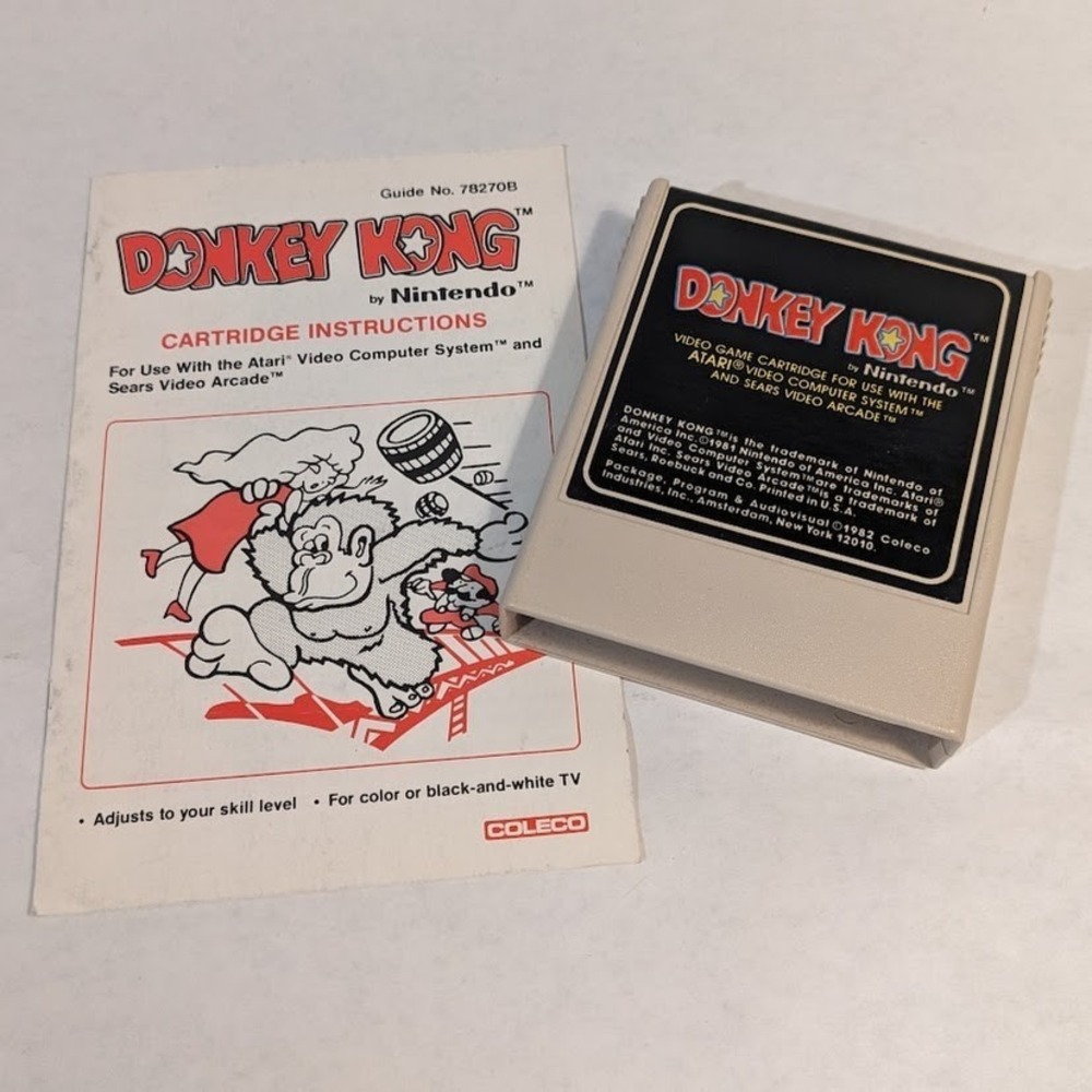 Vintage Atari 2600 Donkey Kong By Nitendo With Rare Manual Untested Coleco 1982